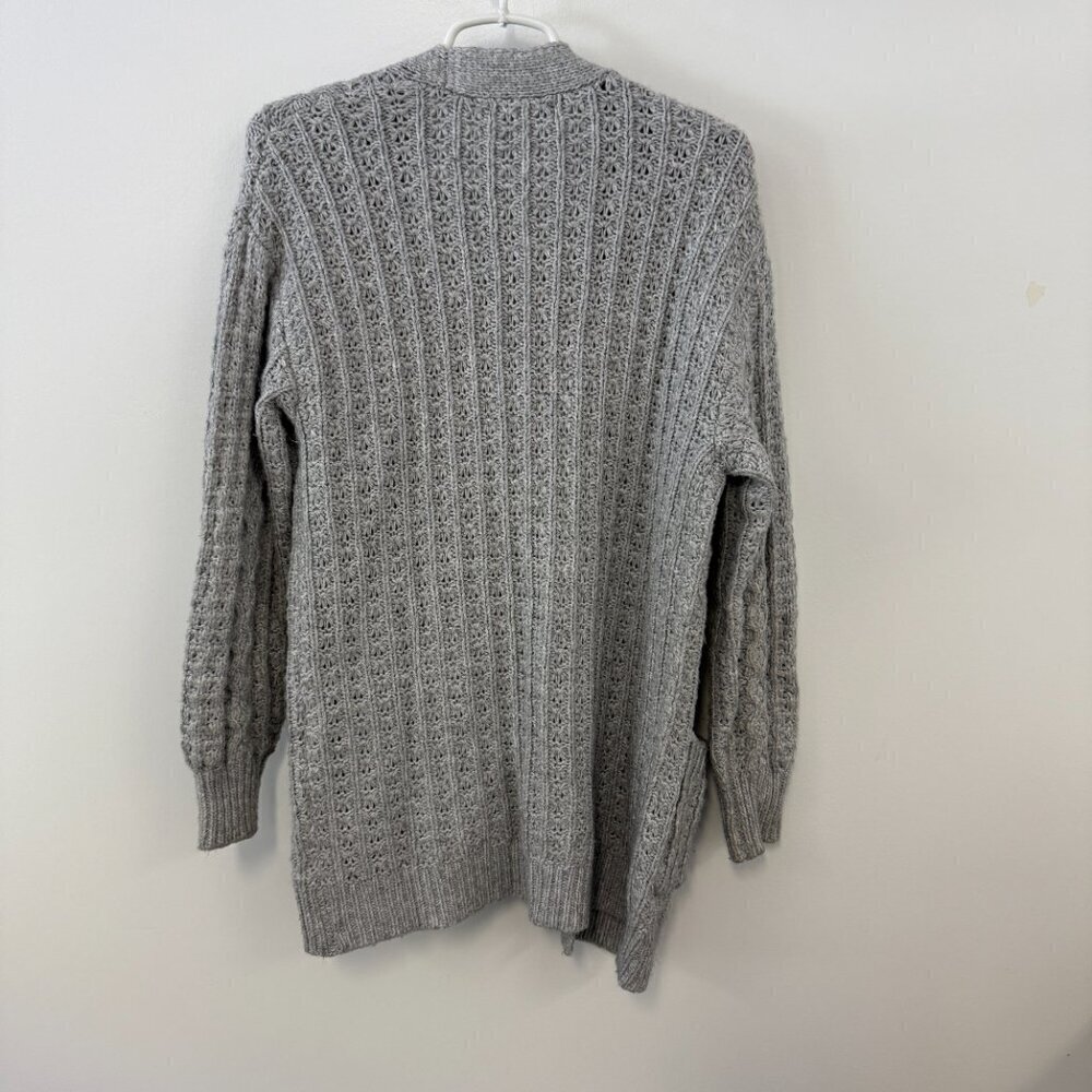 Love Ellie Gray Silva Recycled Long Sleeve Chunky Knit Cardigan Sweater - Picture 3 of 6